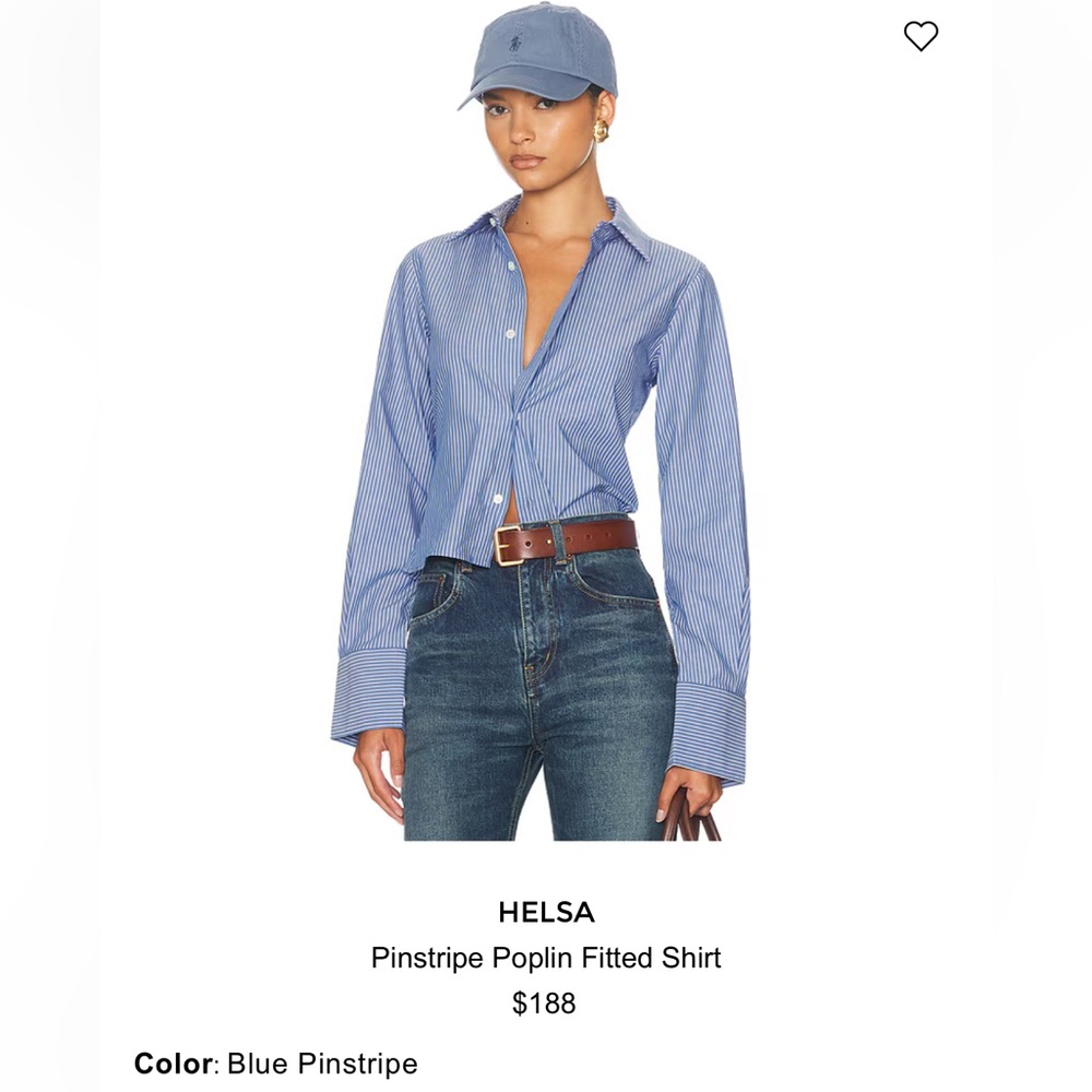 HELSA Pinstripe Poplin Fitted Shirt